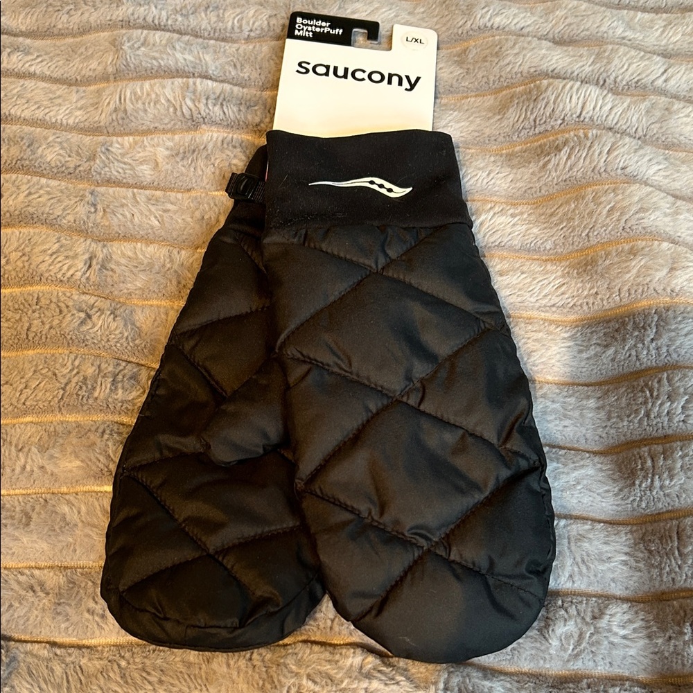 Saucony Quilted Black Mittens L-XL